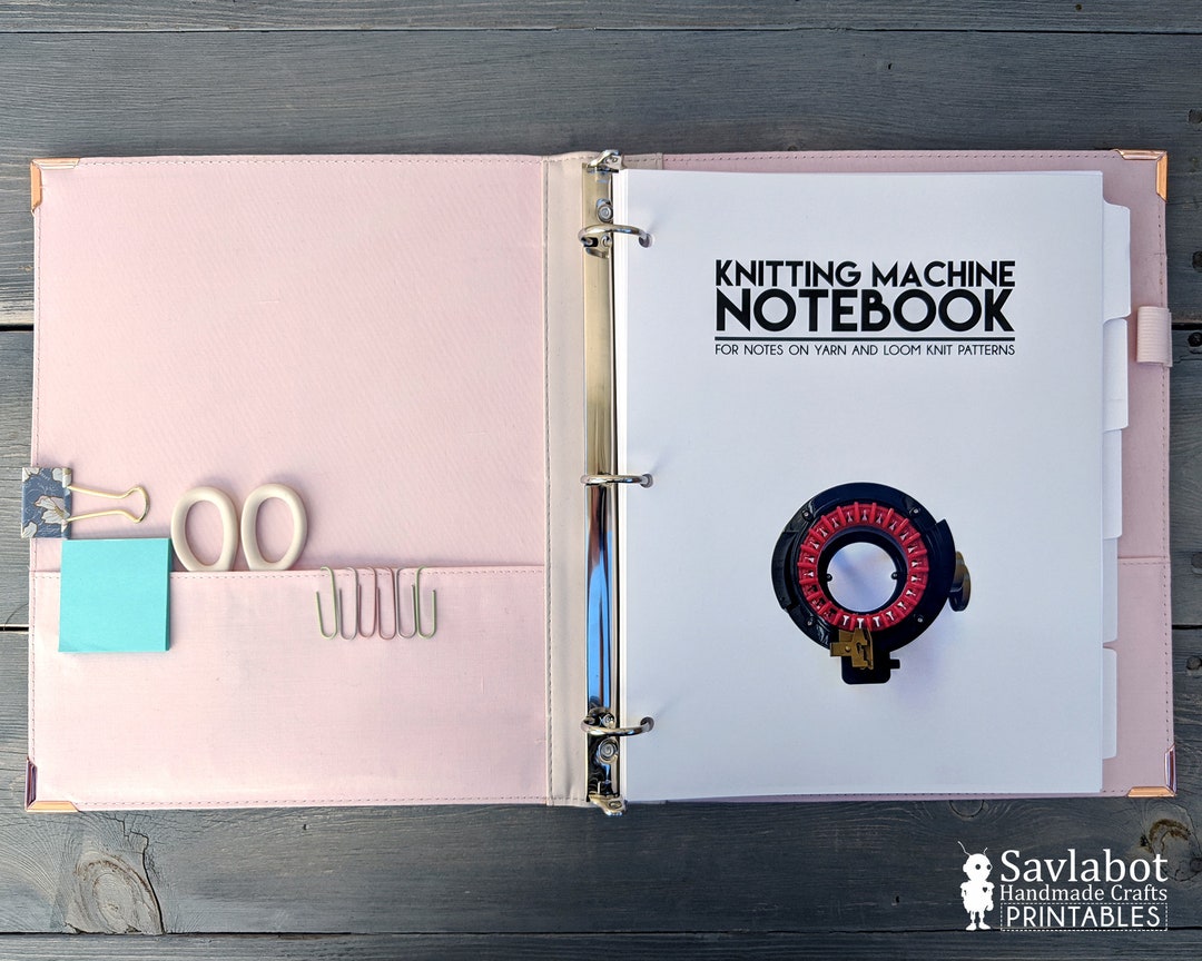 Knitting Project Notebook Planner for Circular or Loom Knitting Machine