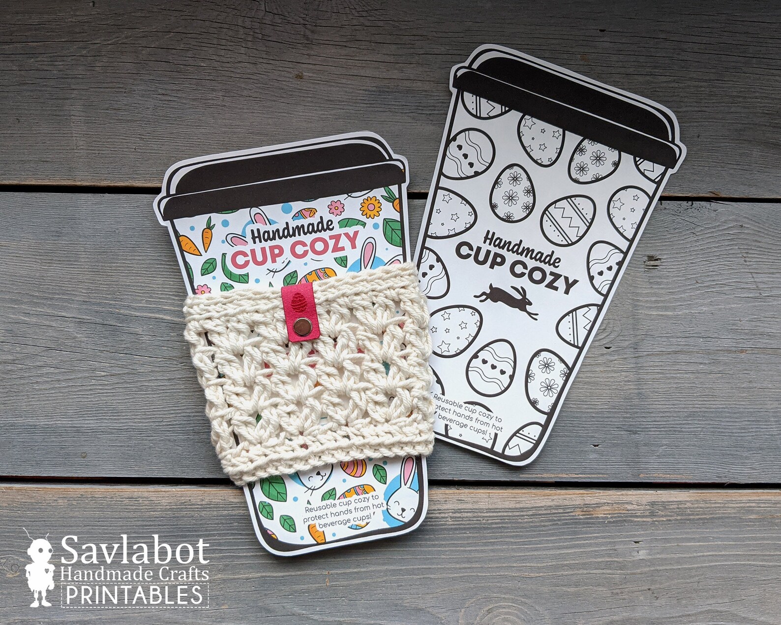 Printable Easter Cup Cozy Holder Template Coffee Cozy - Etsy