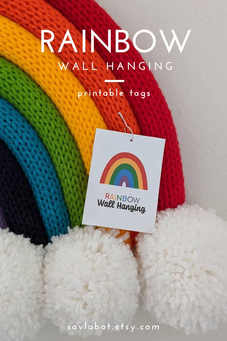 Pattern Rainbow Wall Hanging knit pattern Addi Express Tutorial for rainbow wall hanging, home decor, Ruby Ball Knit Cactus bonus pattern image 9