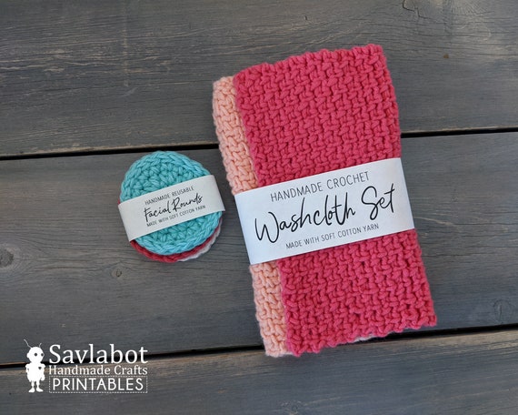 crochet tags labels facial rounds washcloth wrap printable etsy