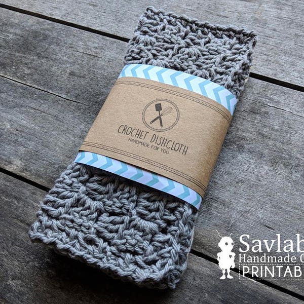 Handmade Dishcloth Wrap, Knitting Crochet Packaging (PDF Pattern)