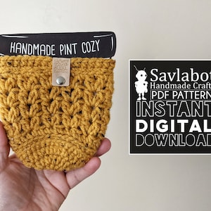 Crochet Pattern - Ice Cream Pint Cozy, Ice Cream Pint Holder perfect for Summer, Downloadable PDF, Free Printable Tag with purchase