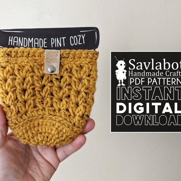 Crochet Pattern - Ice Cream Pint Cozy, Ice Cream Pint Holder perfect for Summer, Downloadable PDF, Free Printable Tag with purchase