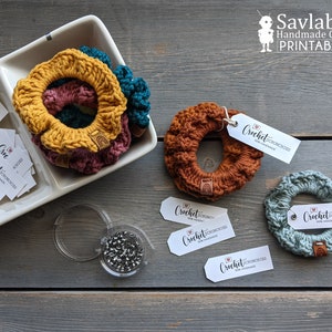 Printable Scrunchies Care Detail and Product Packaging Tags - Collins Collection