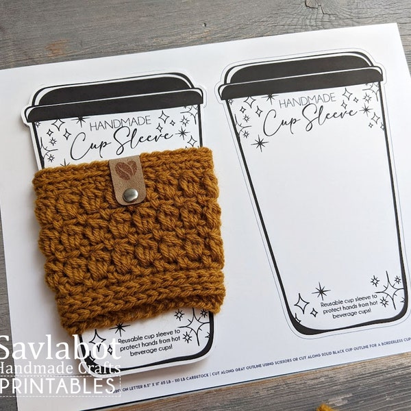 Cup Cozy Display Cards – Printable Hot & Cold Beverage Sleeve (PDF)