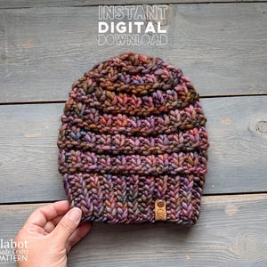 Jumping Jelly Beans Knit Beanie Pattern, PDF knitting pattern