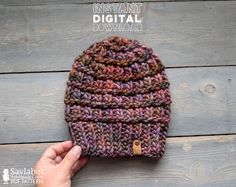 Jumping Jelly Beans Knit Beanie Pattern, PDF knitting pattern