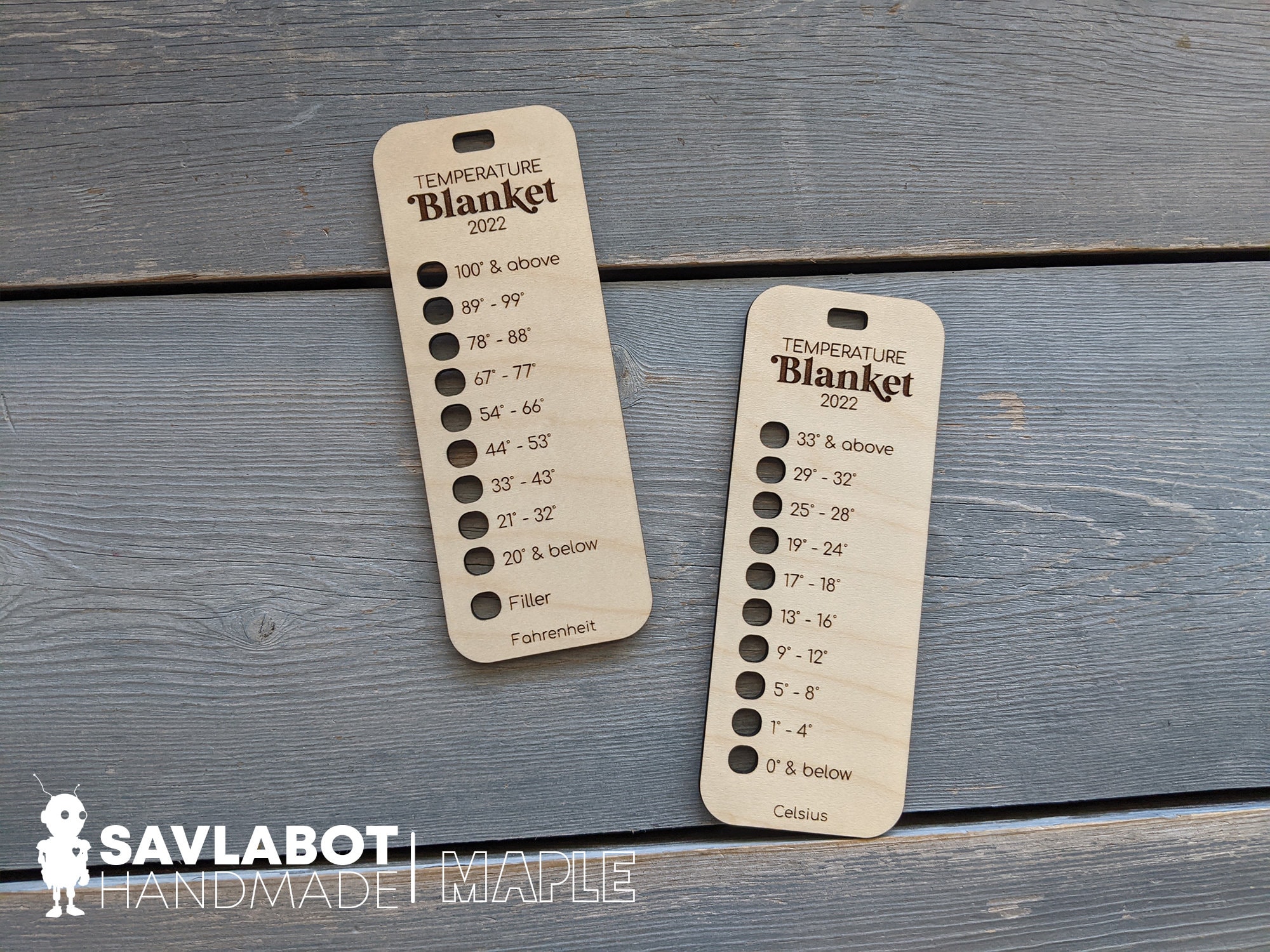 TEMPERATURE Blanket Color Chart Wooden Color Keeper Etsy