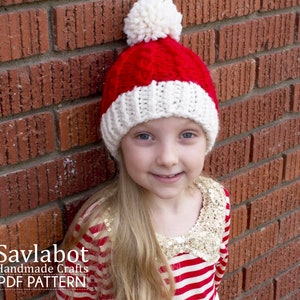 The Mykah Mock Cable Knit Beanie Pattern and Santa Beanie image 3