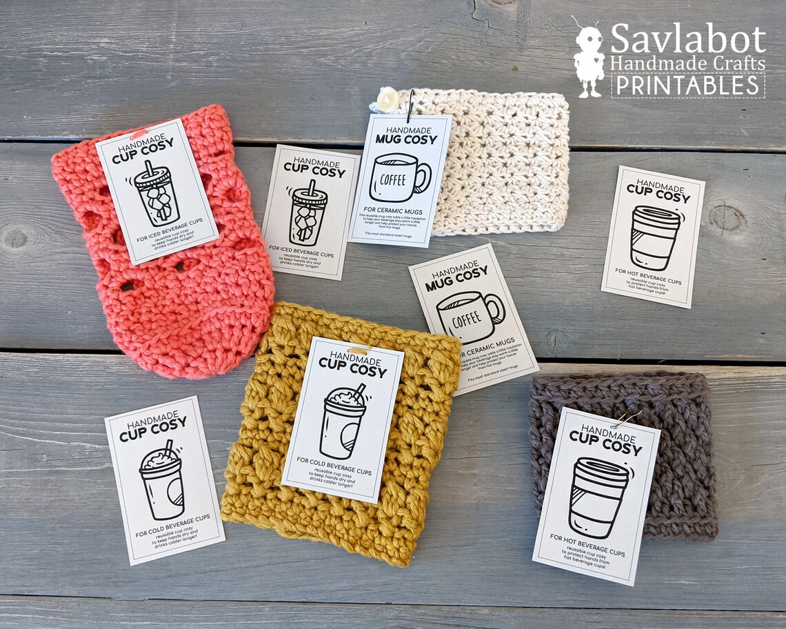 Coffee Cup Cosy Printable Templates Mug Rug Iced Cup Cosy - Etsy