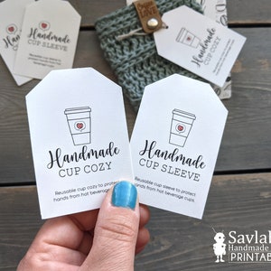 Cup Cozy and Cup Sleeve Printable Display Holder Insert Card and Hangtags - Collins Collection