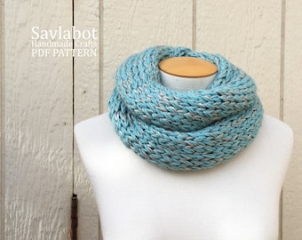 knit pattern PDF infinity scarf- knit cowl pattern -  knit scarf pattern - infinity scarf - no. 002