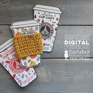 PRINTABLE Fall and Winter Themed Cup Cozy and Sleeve Holder PDF Downloads