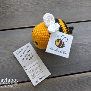 Printable BEE Amigurumi Plush Toy Care Tag Set image 6