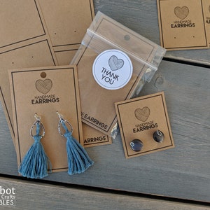 Cartes imprimables pour porte-boucles d'oreilles, à imprimer à la maison ou à l'aide de modèles Avery, à imprimer sous forme de carte de visite, de préparation de marché, d'emballage à monter soi-même