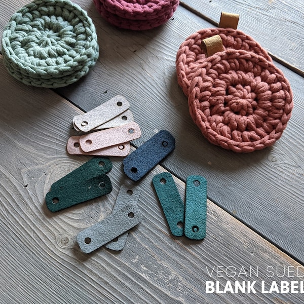 Vegan Suede Tags for Keychains and Car Coasters attach with Chicago Screw, Rivet or crochet on