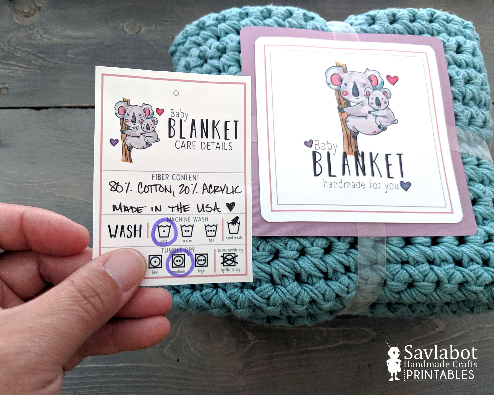 Baby Blanket Tag and Label Set Quilt Label Animal Tags for Etsy Australia