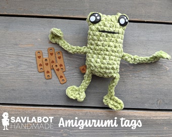AMIGURUMI Vegan Suede Tiny Labels for crochet projects