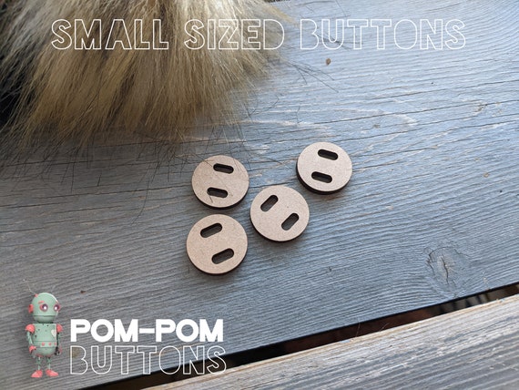 SMALL 25 Pack Pom-pom Buttons 