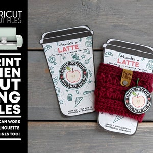 Copo de presente para professor CRICUT aconchegante Imprimir e cortar arquivos