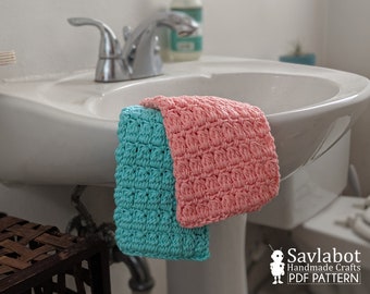 crochet washcloth pdf pattern, easy to follow photo tutorial, farmhouse washcloth, eco crochet pattern, cotton crochet