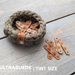 Tiny cute BEE Ultrasuede Scrunchies Labels