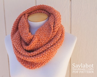 infinity scarf - knit pattern PDF infinity scarf -  knit scarf pattern - infinity scarf - no. 001
