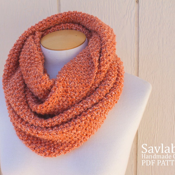 infinity scarf - knit pattern PDF infinity scarf -  knit scarf pattern - infinity scarf - no. 001
