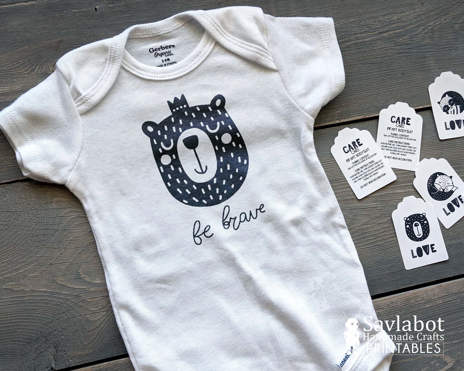 Printable Gift Tags Onesie Decorating Infant Bodysuit Care - Etsy