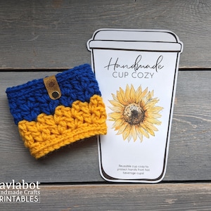 SUNFLOWER Cup Cozy and Cup Sleeve Holders Printable PDF File