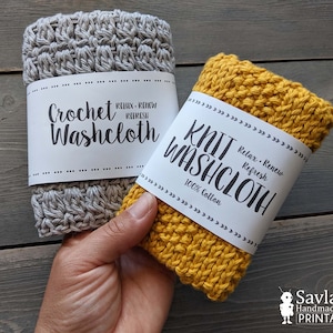 Labels breien en haken, washandjeomslag, afdrukbare cadeaulabels, labels, cadeaulabel afdrukbaar, ontspannen vernieuwen vernieuwen