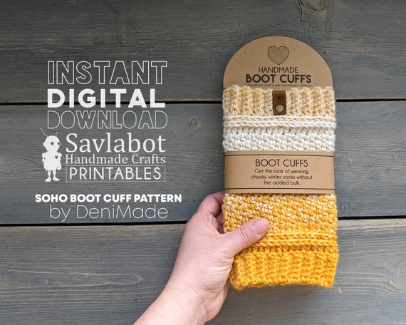 BOOT CUFF Printable Tags for Packaging and Displaying Your Handmade Knit and Crochet Boot Cuffs Etsy