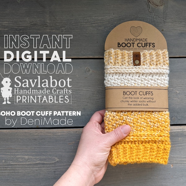 BOOT CUFF Printable Tags for packaging and displaying your handmade knit and crochet boot cuffs