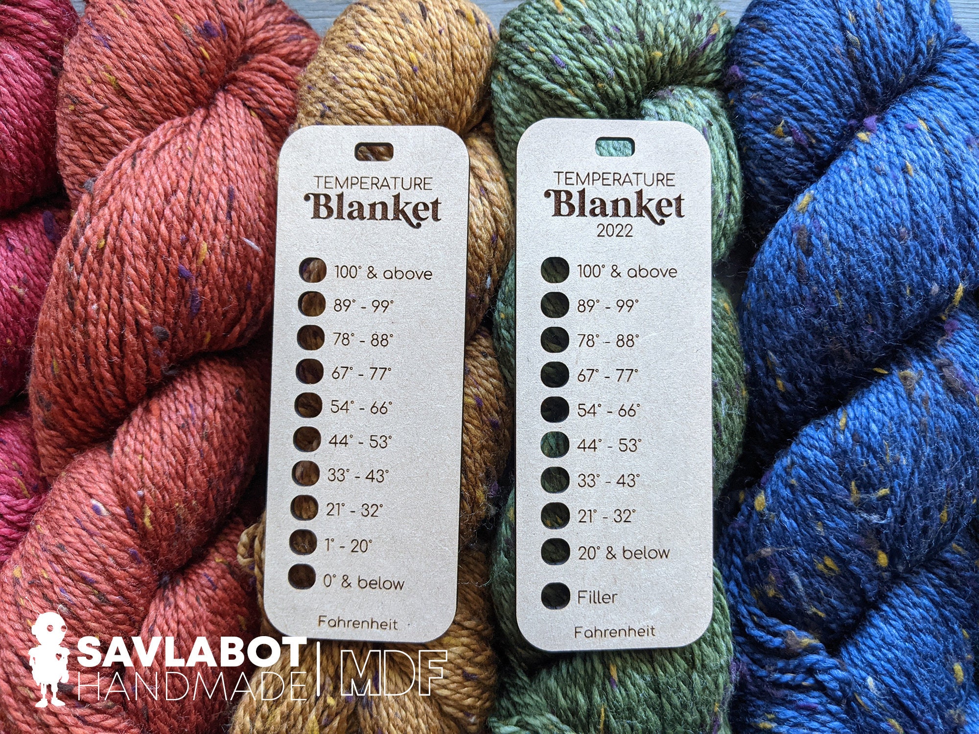 TEMPERATURE Blanket Color Chart Wooden Color Keeper Etsy