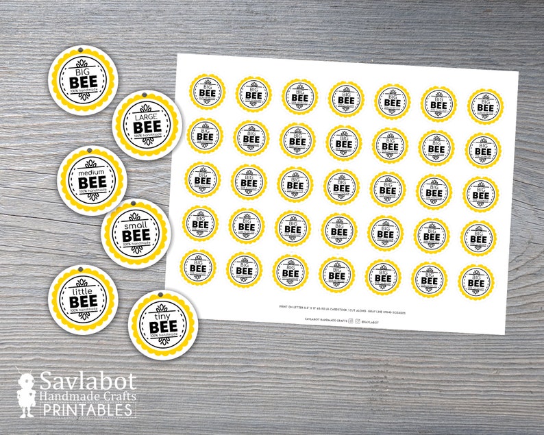 Printable BEE Amigurumi Plush Toy Care Tag Set image 7