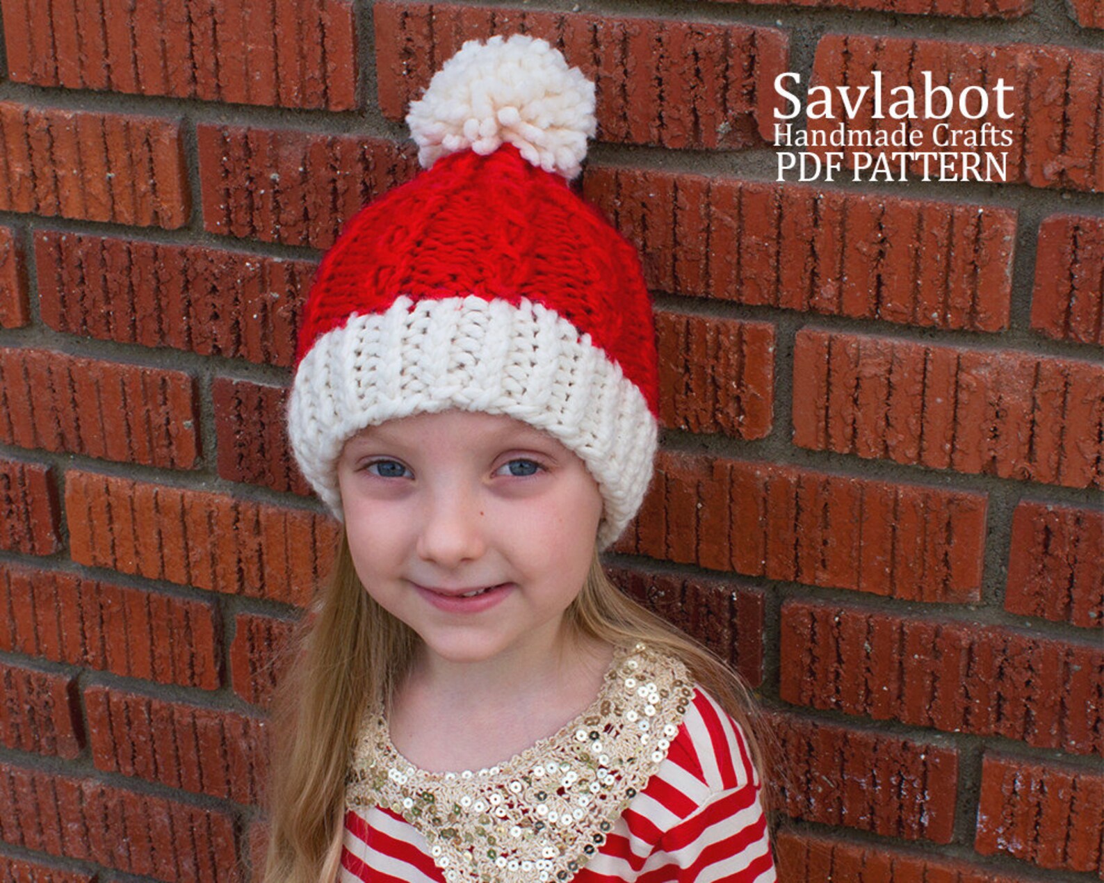 Knit Santa Beanie Pattern Christmas Hat Printable Christmas Etsy