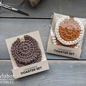 Coaster PRINTABLE packaging for handmade coasters