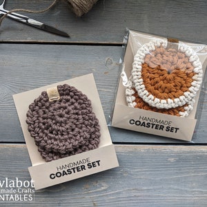 Coaster PRINTABLE Packaging for Handmade Coasters - Etsy