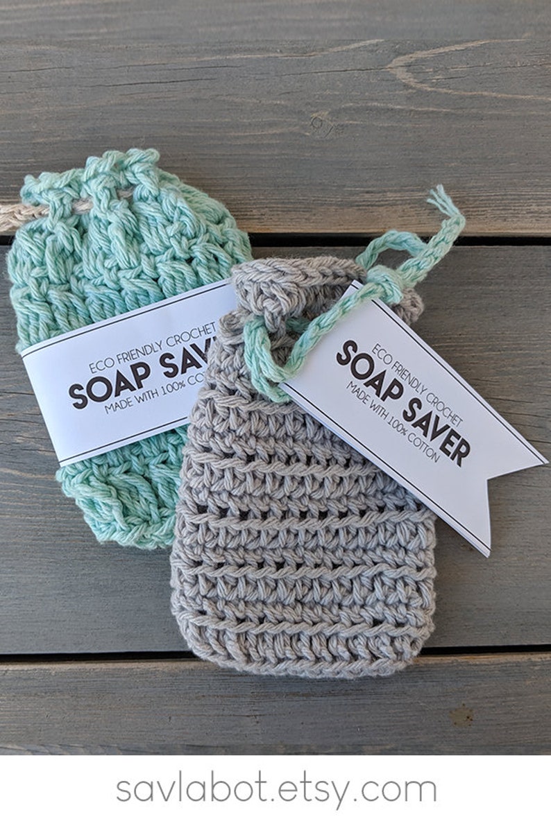 Soap Saver Printable Tags Crochet Soap Saver Pouch Wrap Etsy
