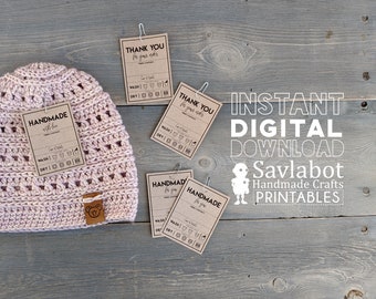 Care labels for handmade items, tags for packaging handmade items, printable care tags, market prep tools, DIY care instruction cards