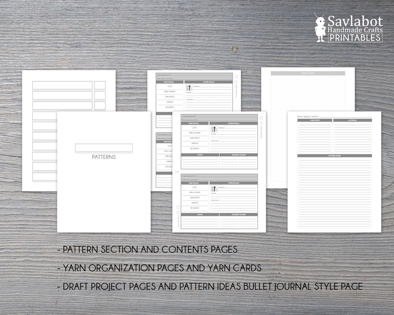 Knitting project notebook planner for circular or loom Etsy