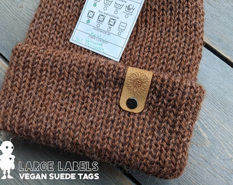 SUNFLOWER Large Vegan Suede Product Label