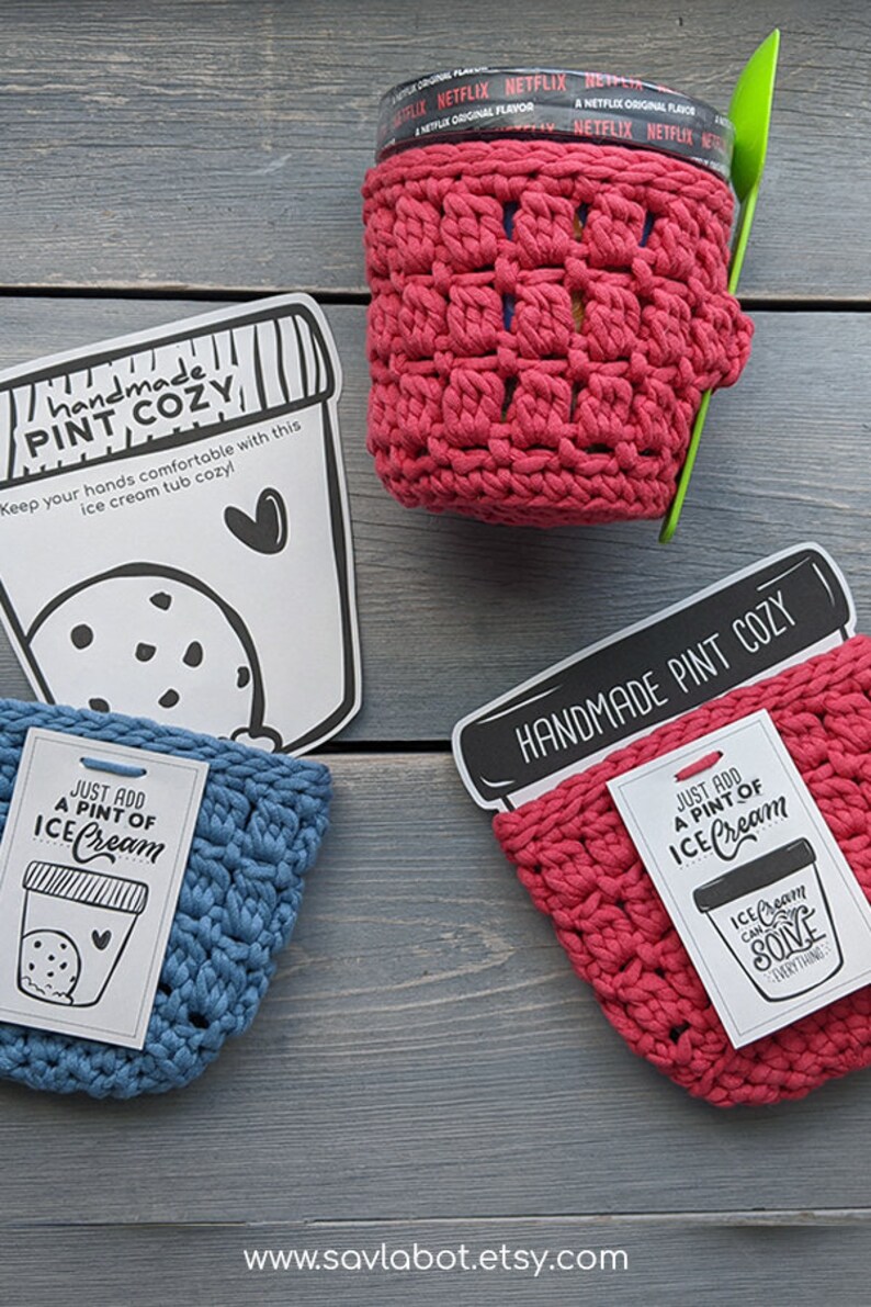 Ice Cream Pint Cozy Printable Display cards image 9