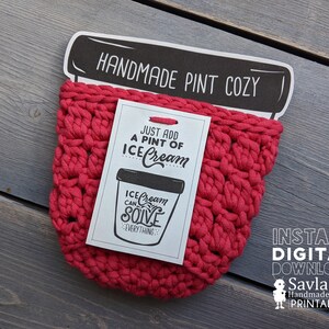 Ice Cream Pint Cozy Printable Display cards image 3