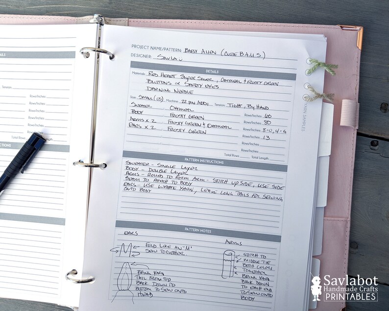 Knitting Project Notebook Planner for Circular or Loom Etsy UK