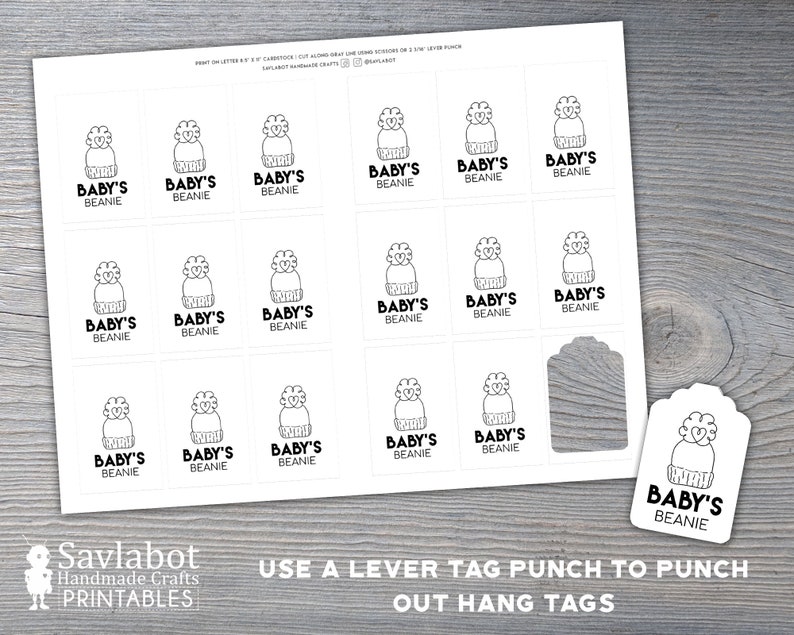 Printable Family Beanie Tags for Mommy Daddy Brother | Etsy