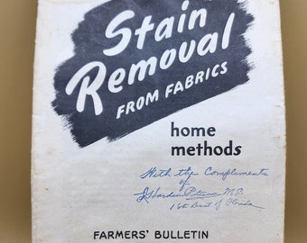 1942 Stain Removal Guide US Dept of Agriculture