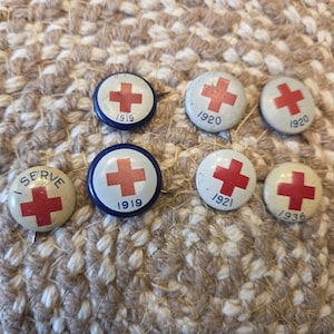 Vintage Red Cross Pin - Etsy