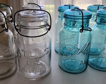 Vintage Ball and Hazel Atlas canning jars