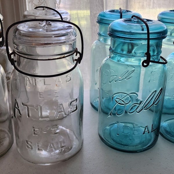 Vintage Ball and Hazel Atlas canning jars